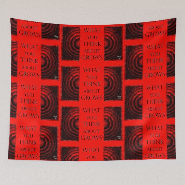 Item preview, What You Think About Grows, the Ripple Effect Bright Red Background designed and sold by SpiritGifts.