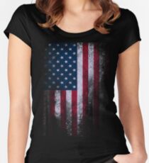 USA America Flag Fitted Scoop T-Shirt