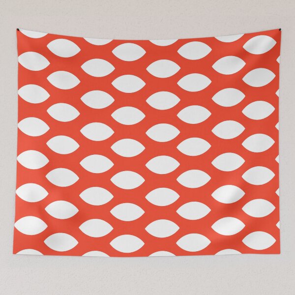 Item preview, Orange plain background and white art deco pattern designed and sold by Brontorino.