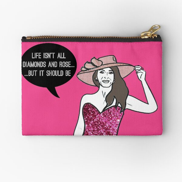 Diamonds and Rose Zipper Pouch