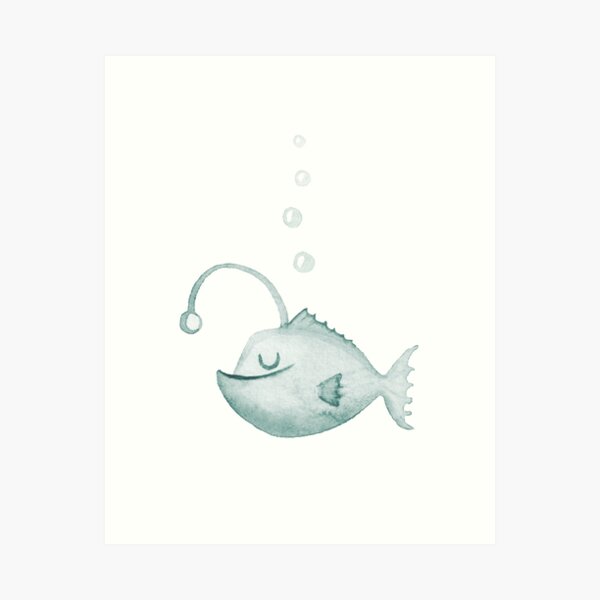 Anglerfisch | AQUARELL handgemalt Kunstdruck