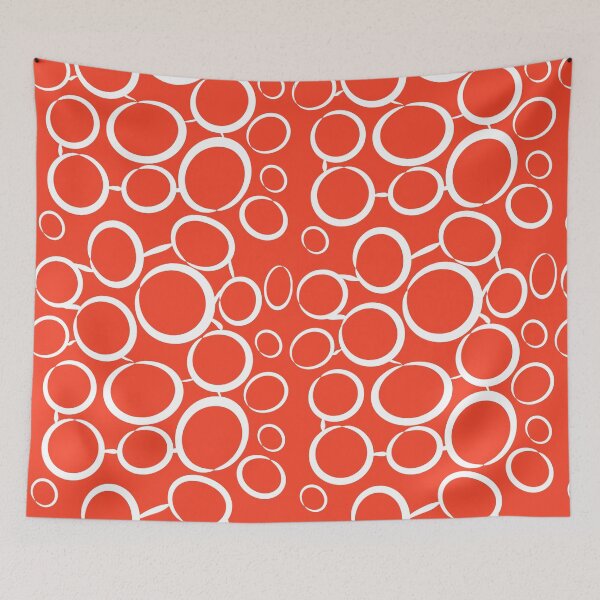 Item preview, Orange plain background white bubble pattern designed and sold by Brontorino.