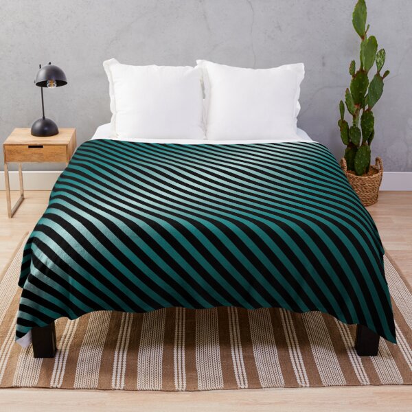 Item preview, Modern Black and Teal Gradient Stripes Patterns designed and sold by venella.