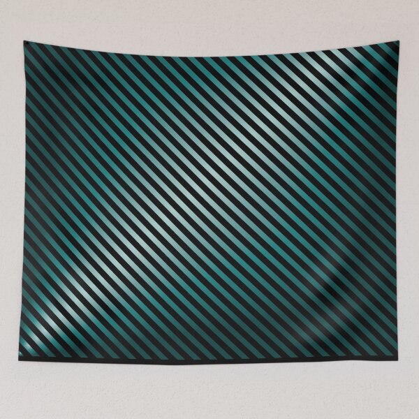 Item preview, Modern Black and Teal Gradient Stripes Patterns designed and sold by venella.