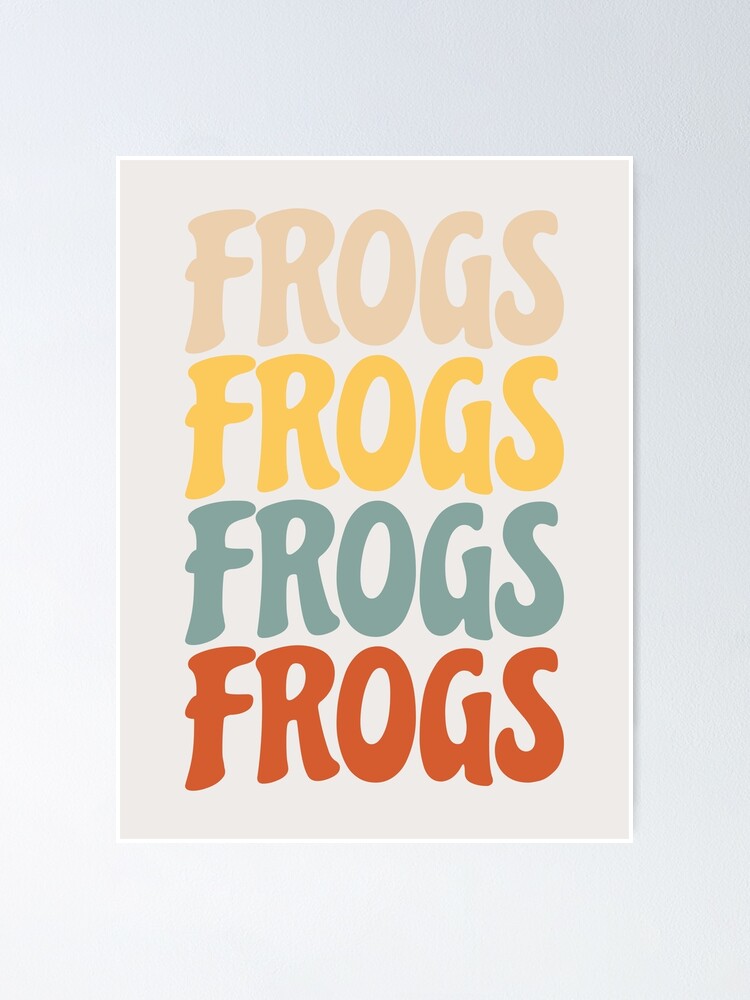Thumbnail 1 of 3, Poster, Repeating Frogs Text (Retro) designed and sold by ElectricFangs.