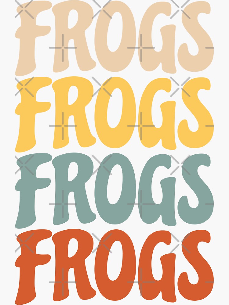 Thumbnail 3 of 3, Sticker, Repeating Frogs Text (Retro) designed and sold by ElectricFangs.