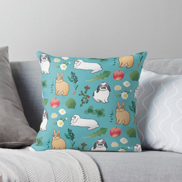 Item preview, Bunny with Glasses - Cute White and Blue Cartoon Animal Pattern designed and sold by TheRainbowRoom.