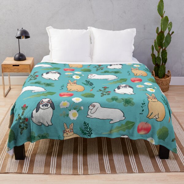 Item preview, Bunny with Glasses - Cute White and Blue Cartoon Animal Pattern designed and sold by TheRainbowRoom.