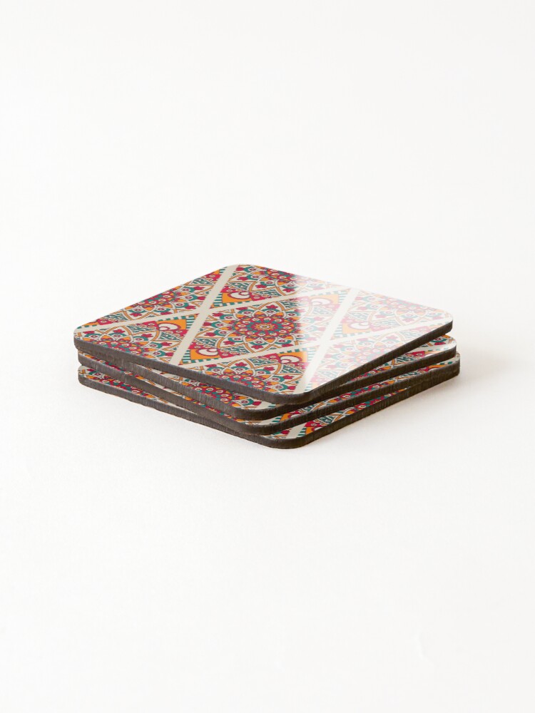 Thumbnail 4 of 5, Coasters (Set of 4), Geometric Colourful Psychedelic Ripple Pattern designed and sold by LifeQuotes.