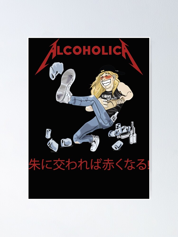 Póster «Alcoholica Joven Borracho James Hetfield Metallica Ilustración  Dibujos Animados» de AvantHei | Redbubble