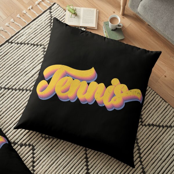 Retro rainbow tennis Floor Pillow