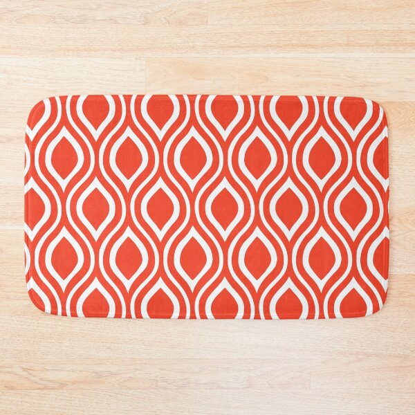 Item preview, Orange plain background and white art deco pattern designed and sold by Brontorino.