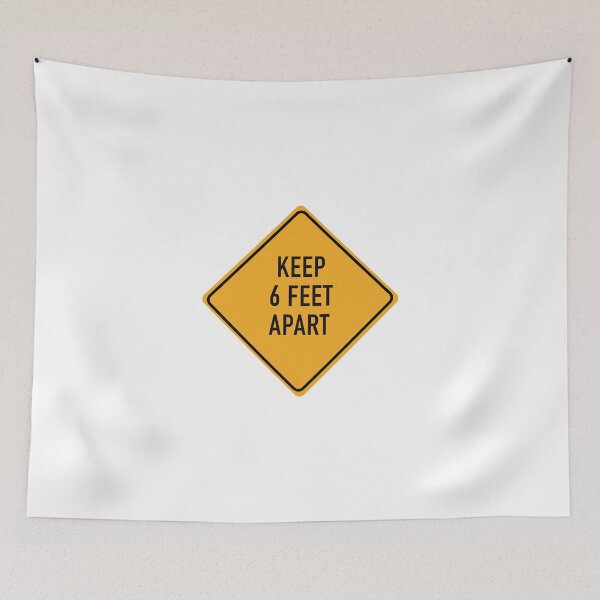 Item preview, Road Sign Yellow / Orange Keep 6 Feed Apart Social Distancing designed and sold by StaticTee.