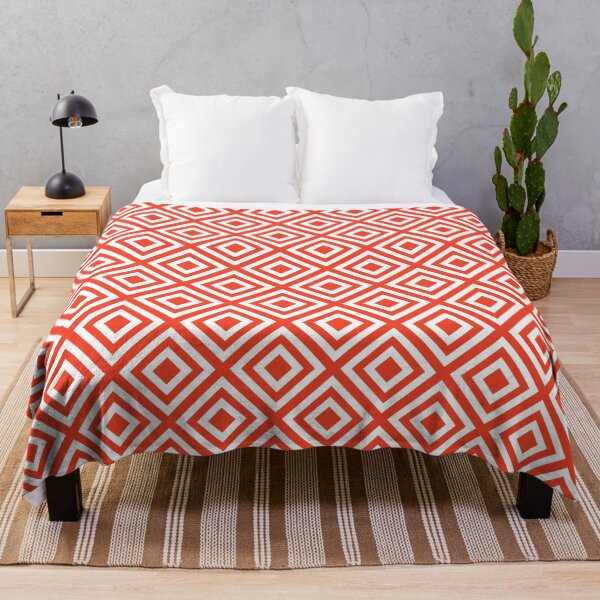 Item preview, Orange plain background and white art deco pattern designed and sold by Brontorino.