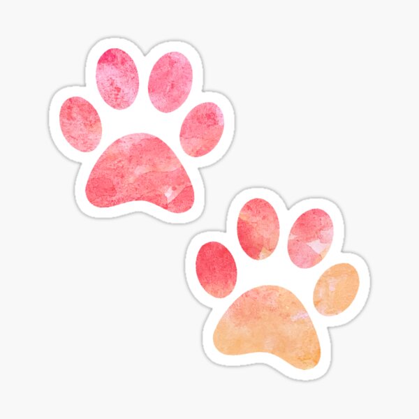 Pegatina Patas De Perro Patas De Acuarela Patas De Acuarela Rosa De Watercolorfun Redbubble