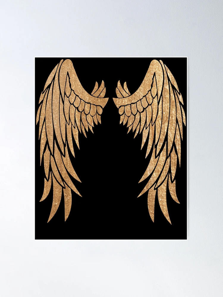 Golden Angel Wings, Archangel Wings Design Poster for Sale by