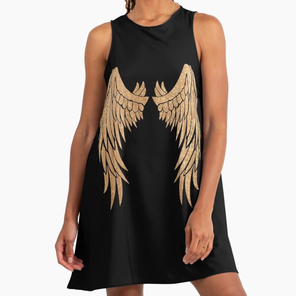 Gold Angel Wings" A-Line Dress for Sale by wannabe311 | Redbubble Gold Angel Wings" A-Line Dress for Sale by wannabe311 | Redbubble