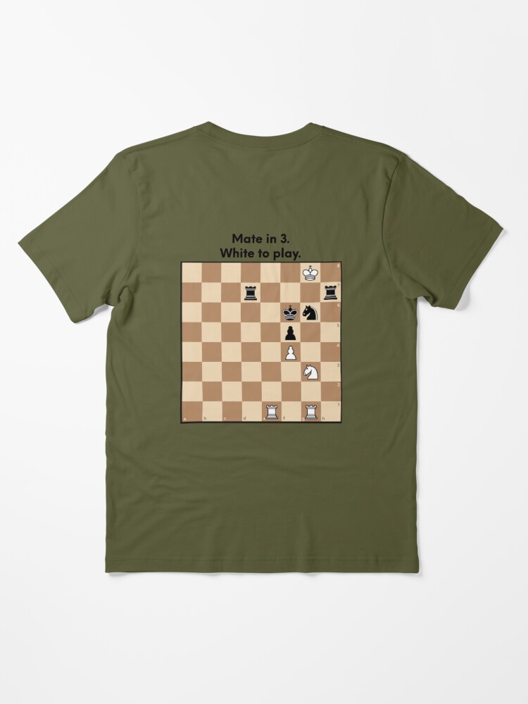 Chess puzzle sticker and magnet. Mate in 3. White to play. | Essential  T-Shirt