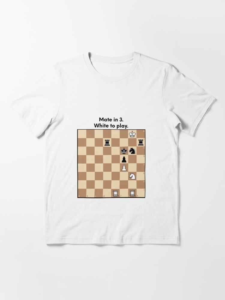 Chess puzzle sticker and magnet. Mate in 3. White to play. | Essential  T-Shirt