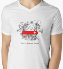Swiss Barmy Knife Men's V-Neck T-Shirt