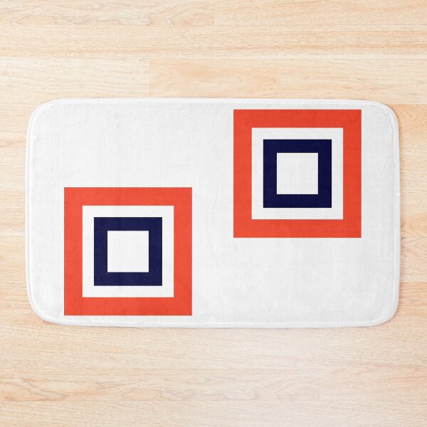 Item preview, Orange and marine blue geometrical pattern designed and sold by Brontorino.
