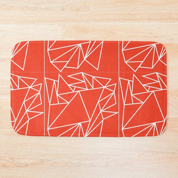 Item preview, Orange plain background and white art deco pattern designed and sold by Brontorino.