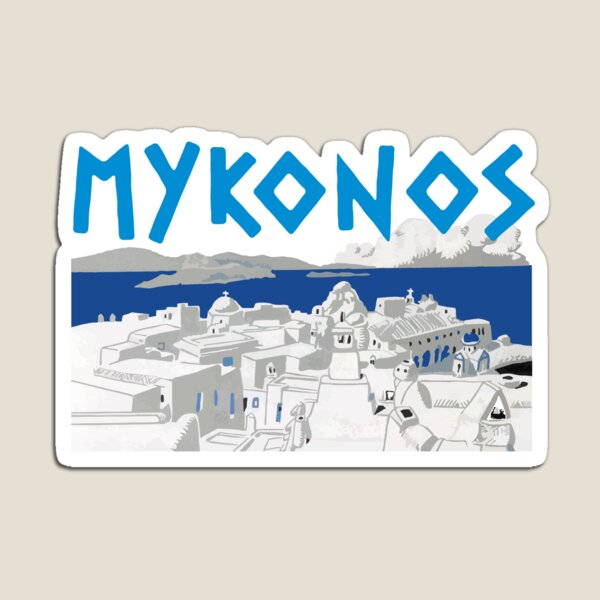 Item preview, Mykonos the blue and white island, vintage drawing edition. designed and sold by angelisart.