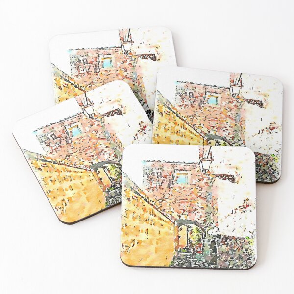Item preview, Barbarano Romano: glimpse of alley with yellow wall and street lamp designed and sold by Giuseppe Cocco.