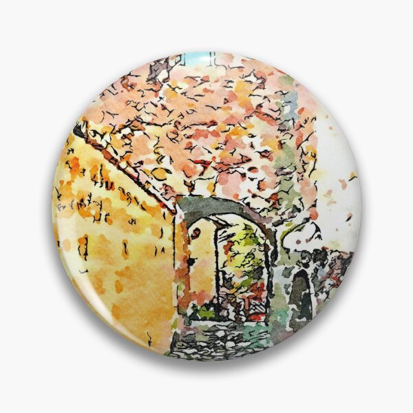 Item preview, Barbarano Romano: glimpse of alley with yellow wall and street lamp designed and sold by Giuseppe Cocco.