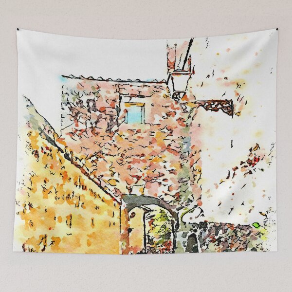 Item preview, Barbarano Romano: glimpse of alley with yellow wall and street lamp designed and sold by Giuseppe Cocco.