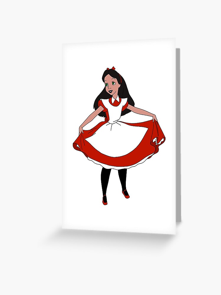 septiembre Gladys alfombra Tarjetas de felicitación «Vestido rojo de Alicia en el país de las  maravillas estampado» de emmajanedesigns | Redbubble