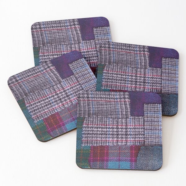 Item preview, checkered patchwork, checkered pattern, collage patchwork, grey black red, blue green, pink, red,  designed and sold by NessArtByEwa.