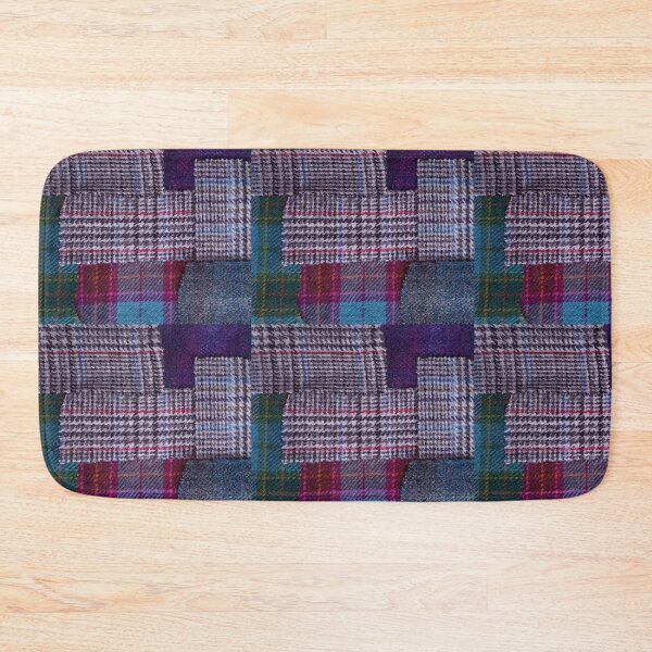 Item preview, checkered patchwork, checkered pattern, collage patchwork, grey black red, blue green, pink, red,  designed and sold by NessArtByEwa.