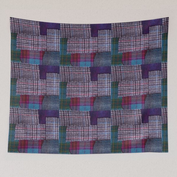 Item preview, checkered patchwork, checkered pattern, collage patchwork, grey black red, blue green, pink, red,  designed and sold by NessArtByEwa.