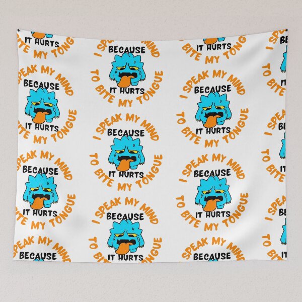Item preview, I Speak My Mind Because It Hurts To Bite My Tongue Cute Monster Design designed and sold by SweetAndSpice.