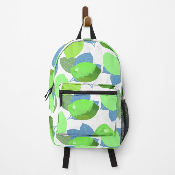 Item preview, Green lemons, blue and green leafs on white background. designed and sold by A-using-colors.