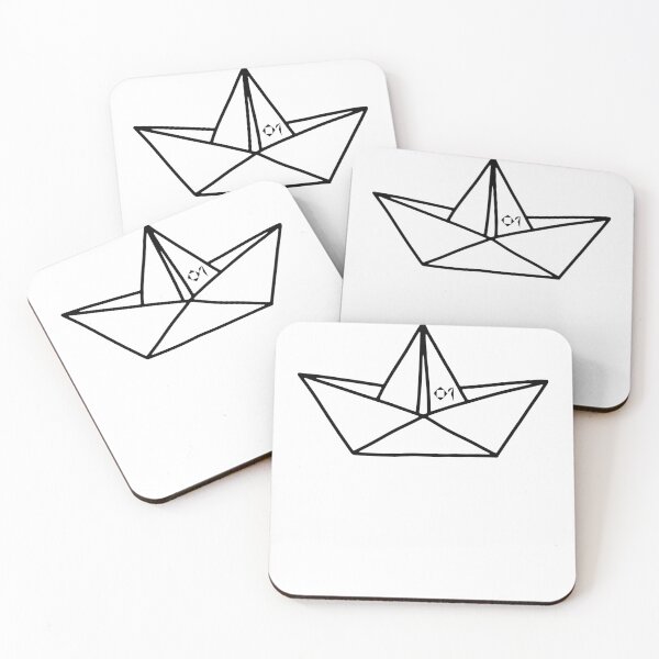Item preview, PAPER SHIP ORIGAMIS No.1 | BLACK LINES Sailing Boat | Minimalist Hand Drawn Art designed and sold by yourtravelguide.