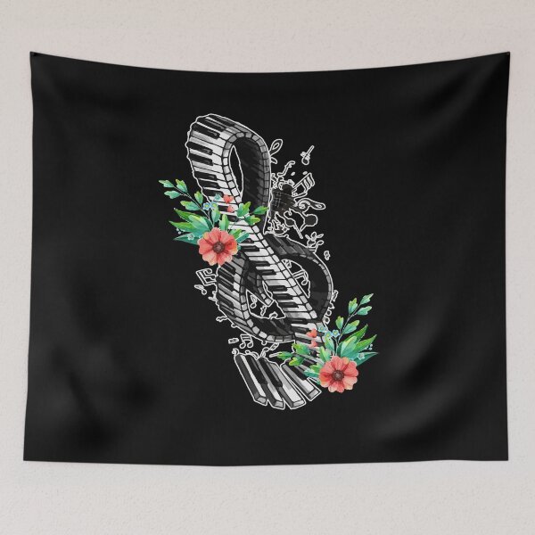 Item preview, Piano Keys Notes Flowers Music Botanist designed and sold by Dressed For  Duty.