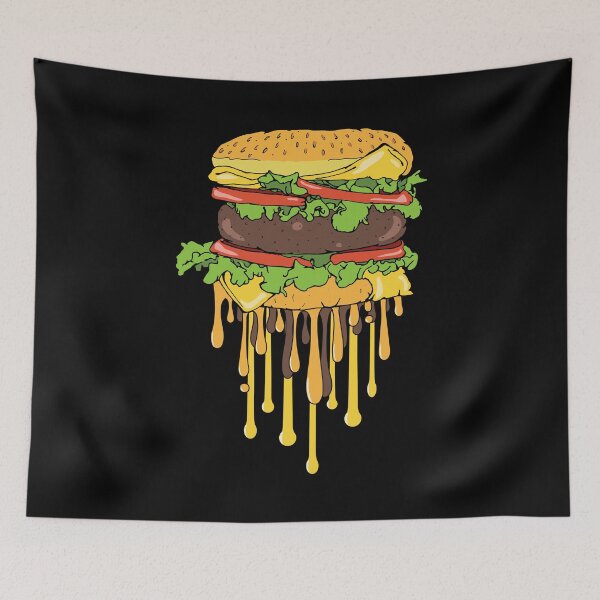 Item preview, Melting Cheeseburger Junk Food Art designed and sold by HotHibiscus.