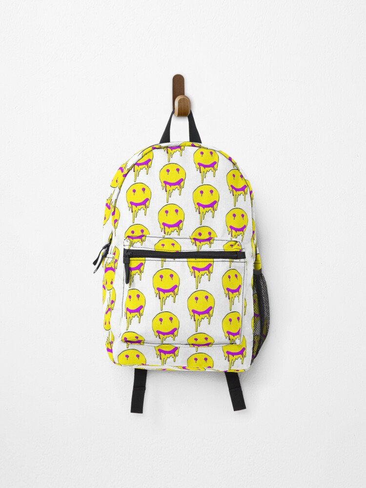 Drippy Melting Smiley - Light Pink Backpack for Sale by Art by