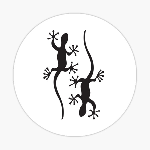 Two black geckos Sticker