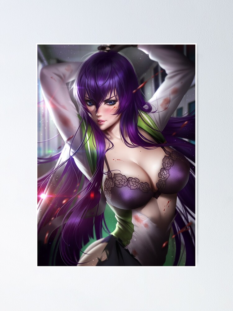 Saeko Busujima Sexy Anime Highschool Of The Dead Hotd Poster By Artanddesigni Redbubble