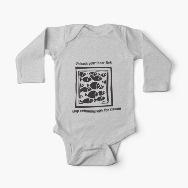 Swimming against the stream Tee Long Sleeve Baby One-Piece