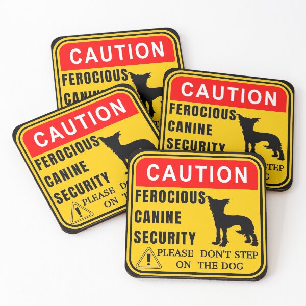 Item preview, Caution - Funny chinese crested guard dog sign designed and sold by Try-It.