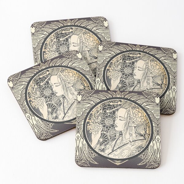 Item preview, geisha style art deco / art nouveau designed and sold by Petitelulu.