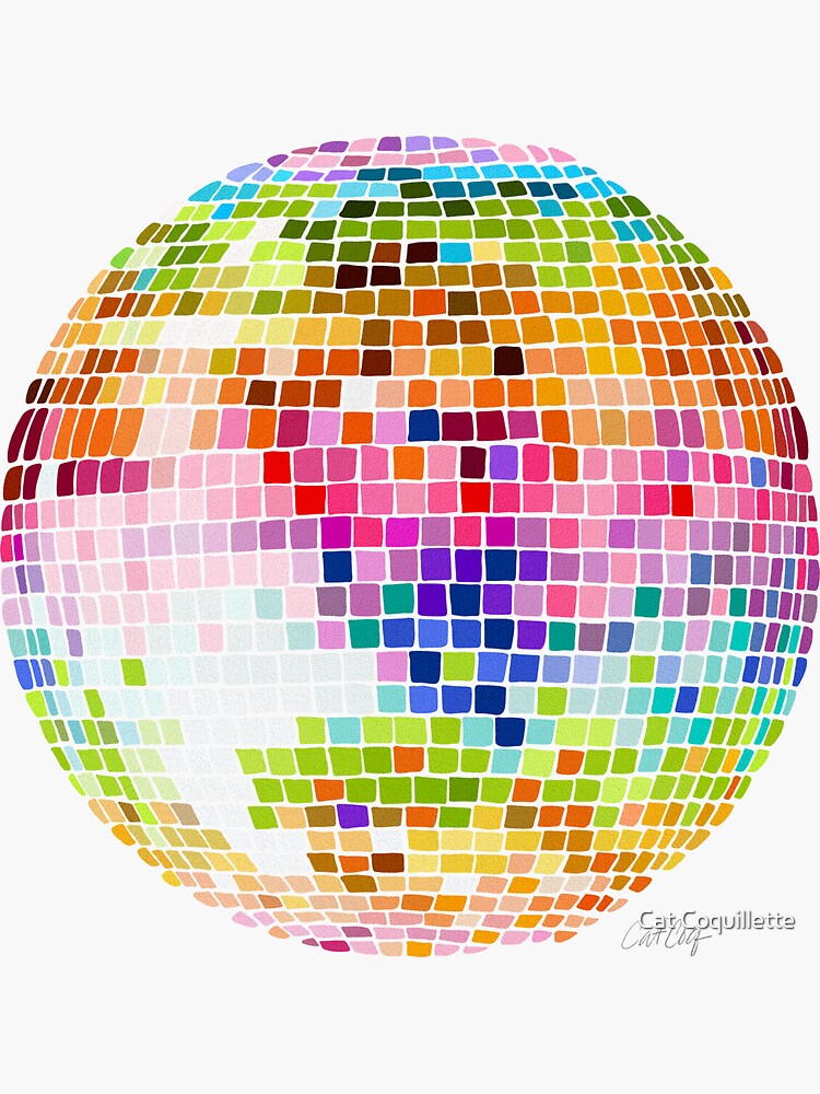 Disco Balls Illustration (Pink Palette) - Framed Matte Print