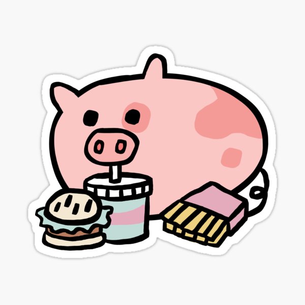 Cute Piggy Pusheen Style Sticker