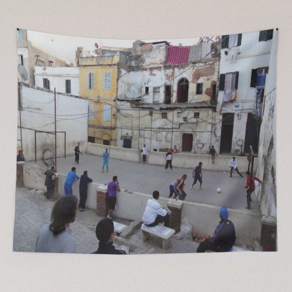 Item preview, a football match in casbah algiers painting designed and sold by kikinafashion.