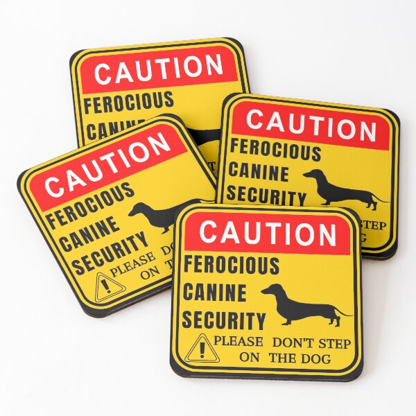 Item preview, Caution - Funny dachshund guard dog sign designed and sold by Try-It.