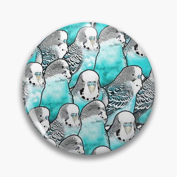 Item preview, Budgie Cyan Blue Pattern designed and sold by Alienphysique.